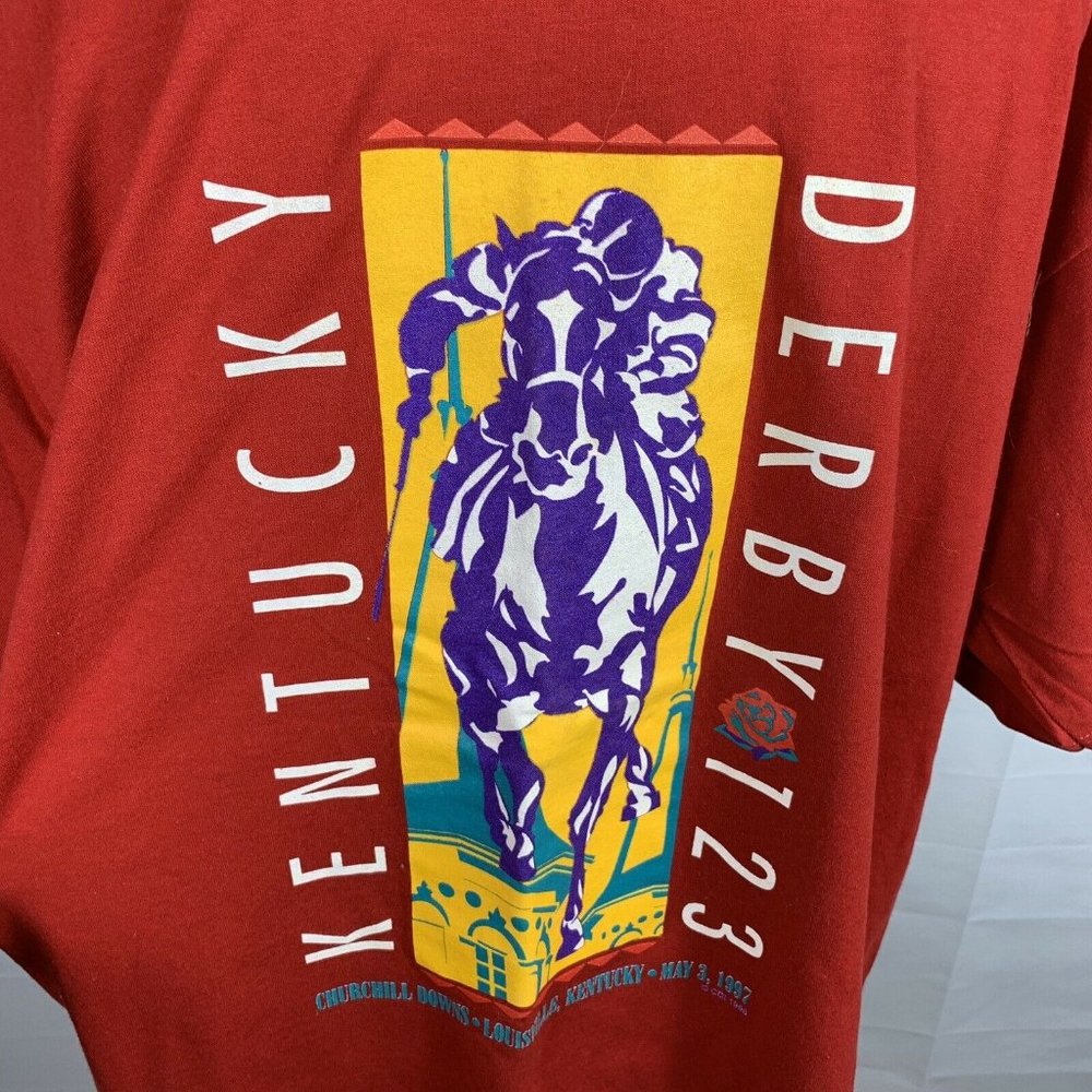Vintage 1997 Kentucky Derby Red Graphic Tshirt - Picture 3 of 6
